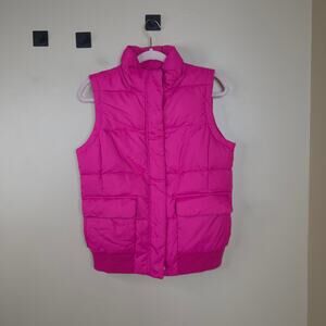 Gap Full Zip Quilted Puffer Vest in Pink Size S